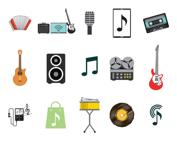音乐图标布景设计图片下载