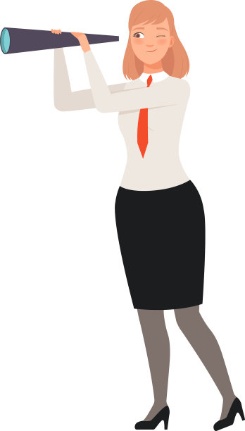 有望远镜性格的女商人图片下载