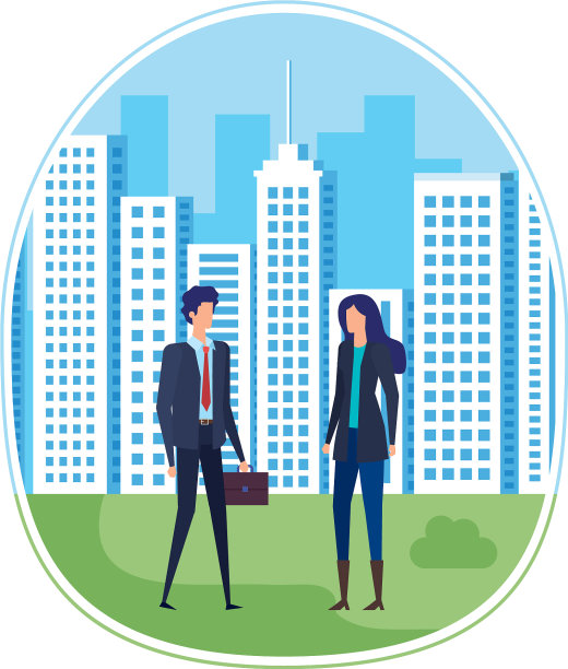 优雅的年轻商业夫妇在城市图片下载