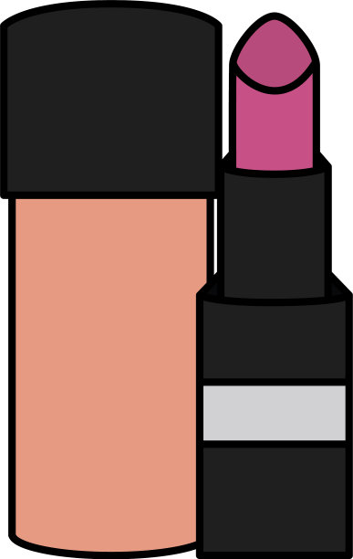 口红和瓶子化妆绘图图标图片下载