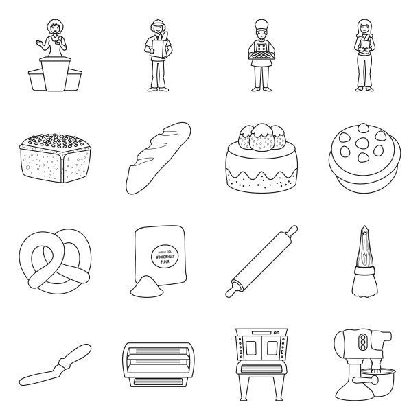 面包店和自然图标图片下载