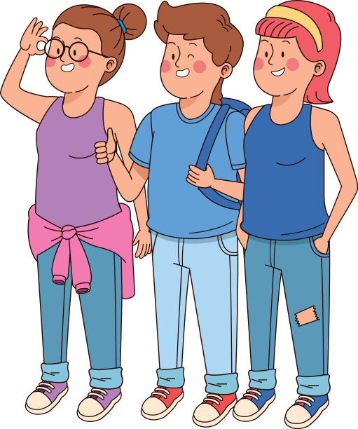 青少年朋友微笑和问候图片下载