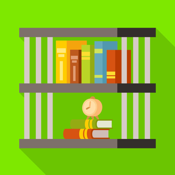 设计书架和书籍图标套图片下载