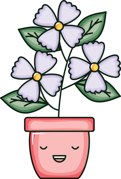 花坛中陶罐卡哇伊的性格图片下载