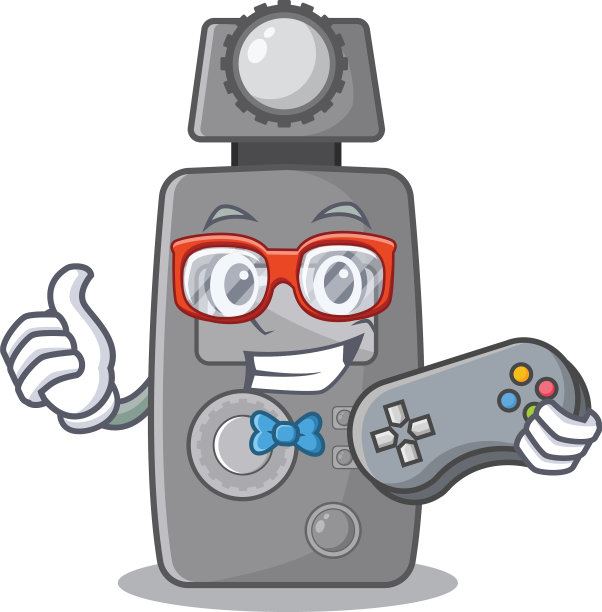 卡通桌上的玩家测光表图片下载