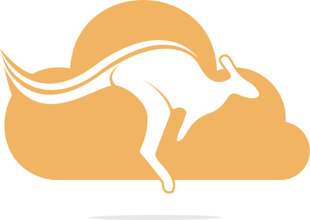 袋鼠云状标志设计理念图片下载