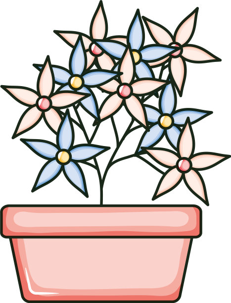 美丽的鲜花花园在方陶罐图片下载