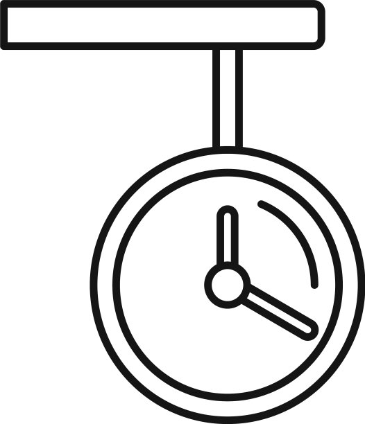 火车站时钟图标轮廓风格图片下载