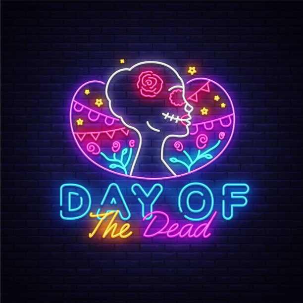 天死霓虹招牌dia de los图片下载