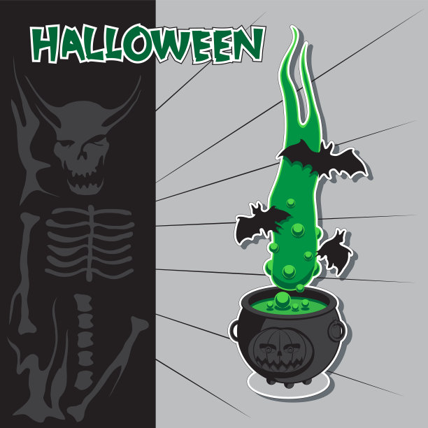 万圣节食罐贴灰孤立图片下载