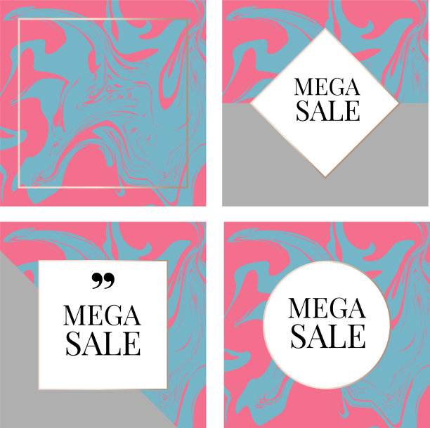 模板框方流艺术黄金时尚图片下载