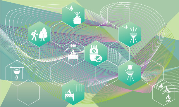 带有旅行和露营装备的海报图片下载