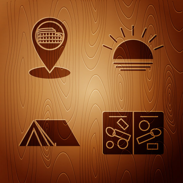 设置护照页与签证邮票地图指针图片下载