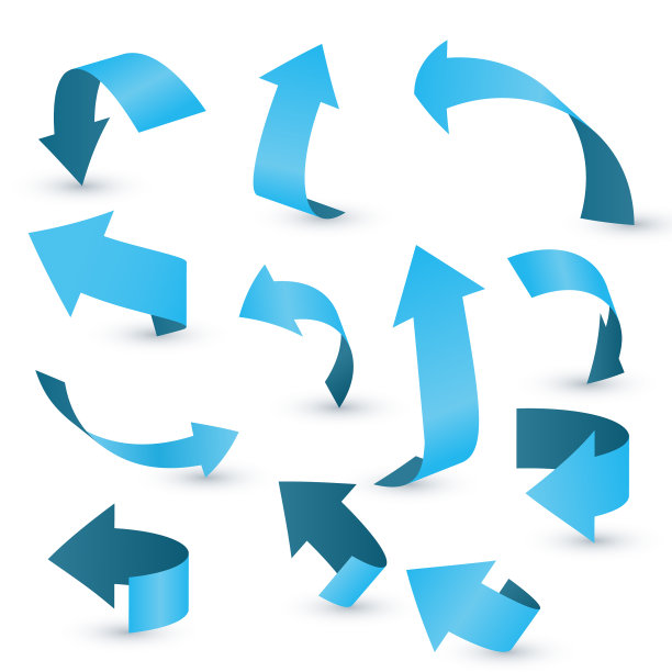 蓝带箭头贴各种箭头图片下载