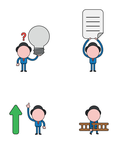 商人字符集黑色轮廓和图片下载