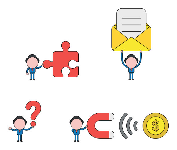 商人字符集黑色轮廓和图片下载