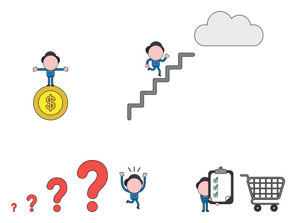 商人字符集黑色轮廓和图片下载