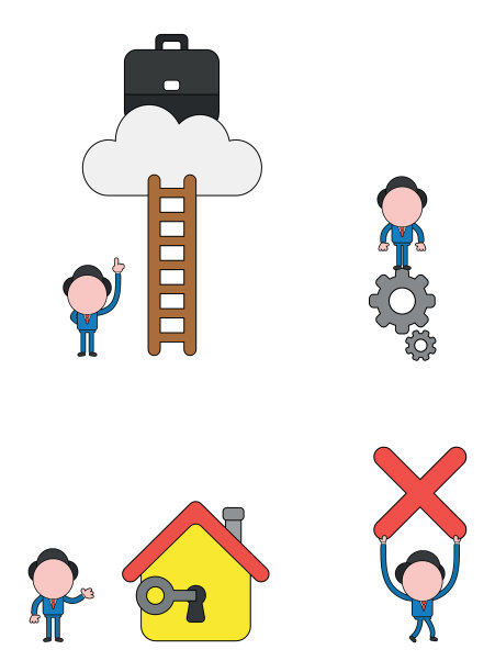 商人字符集黑色轮廓和图片下载