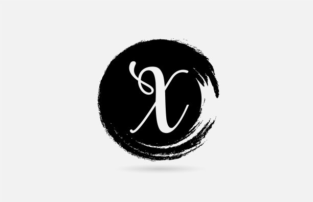 X字母标识字母在垃圾摇滚圈在黑色图片下载