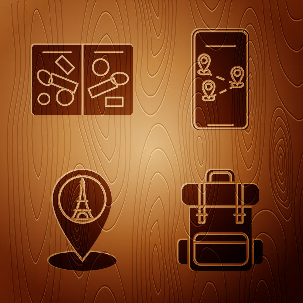 设置徒步背包护照页与签证图片下载