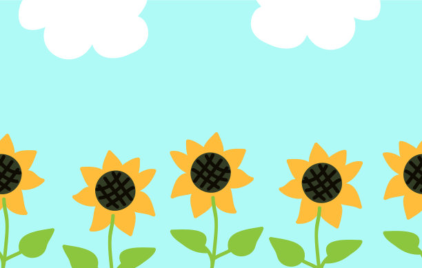 向日葵旗帜模板图片下载