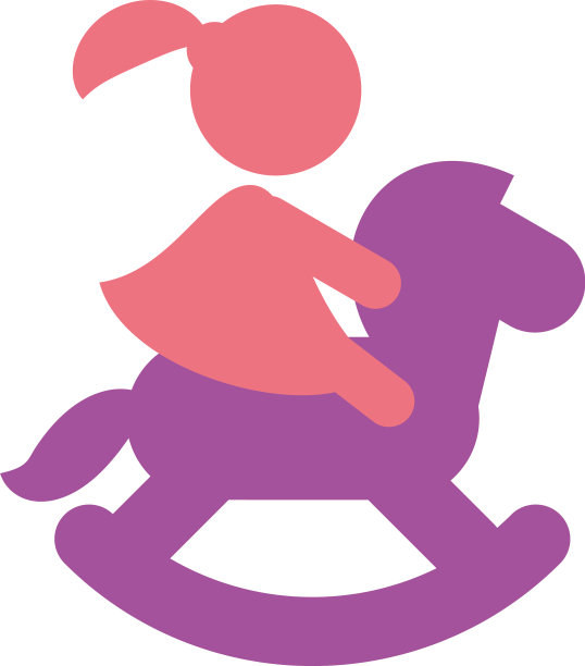 孤立的化身女孩和马玩具设计图片下载