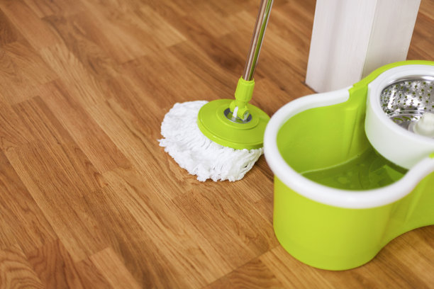 清洁装置拖地室内拼花地板。图片下载