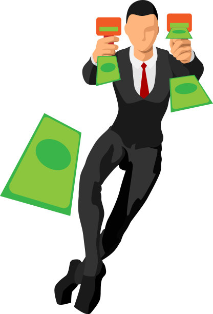 商人用工具扔纸币图片下载