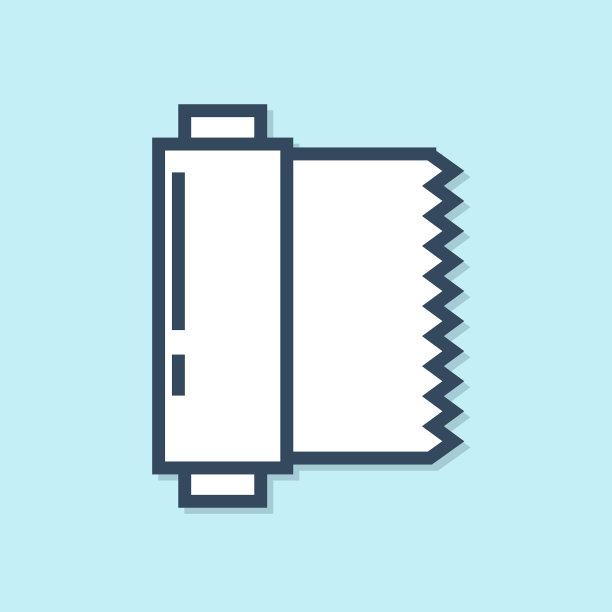 蓝色线条的织物辊子被隔离图片下载