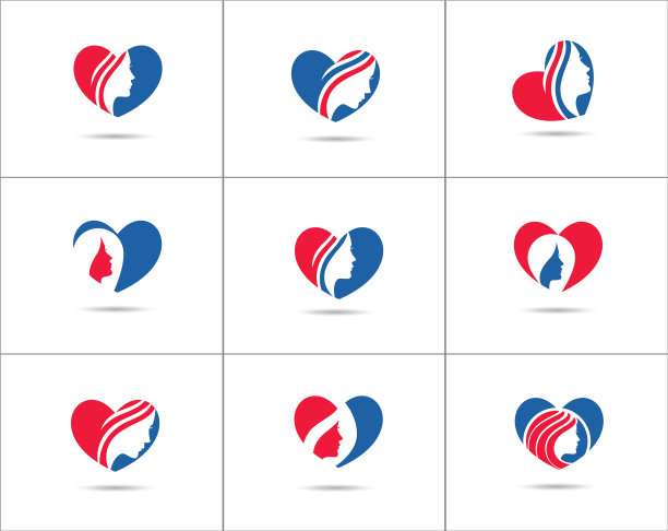 水疗和沙龙标志设计集图片下载