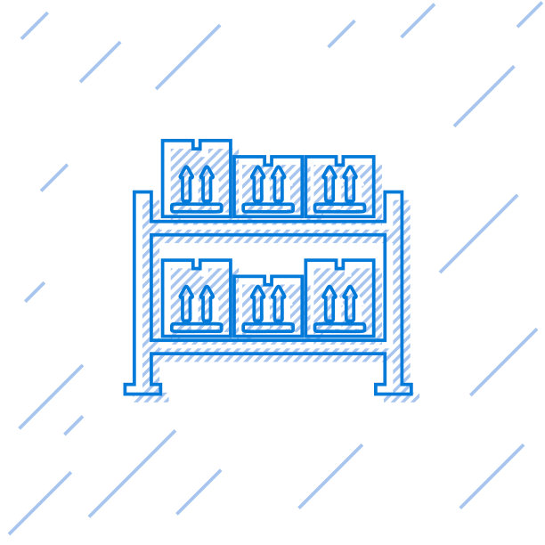 蓝线仓库图标隔离在白色上图片下载