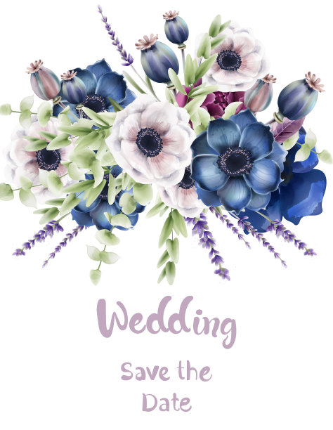 野生森林鲜花花束卡片图片下载