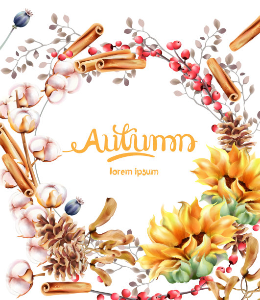 秋花花束卡片图片下载
