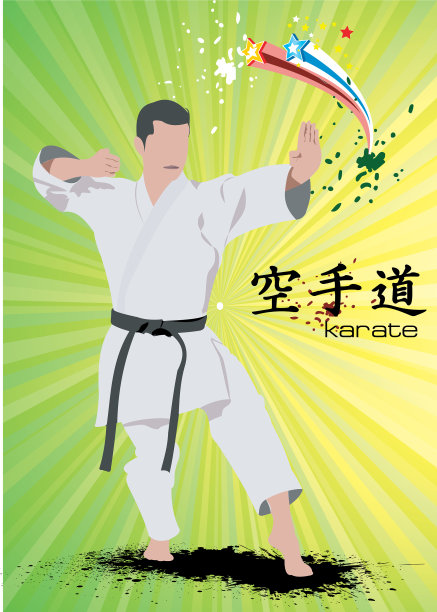 空手道轮廓练习图片下载