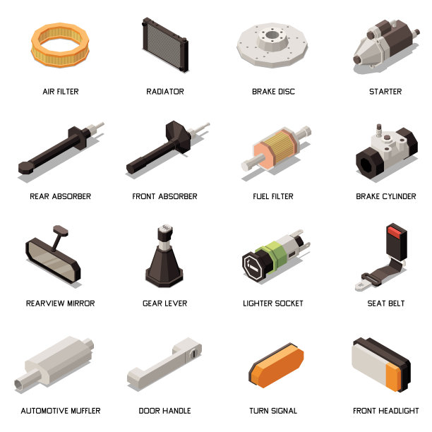 汽车配件图标集图片下载