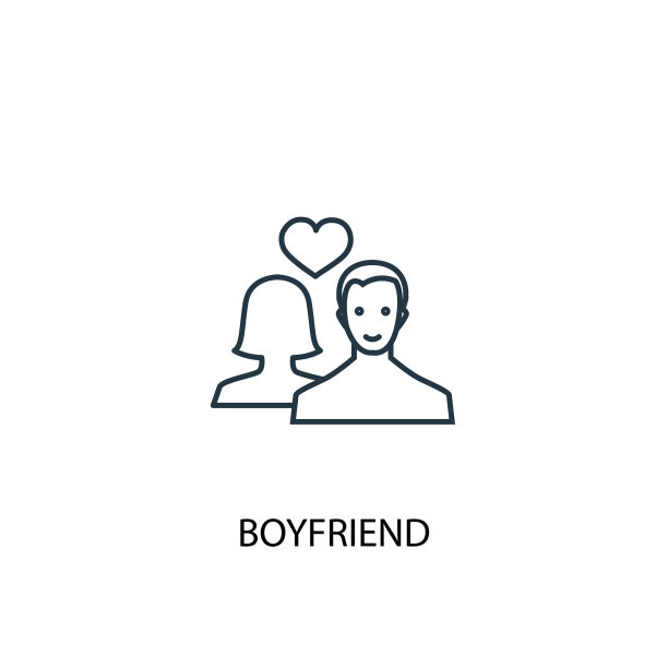男友概念线图标简单的元素图片下载