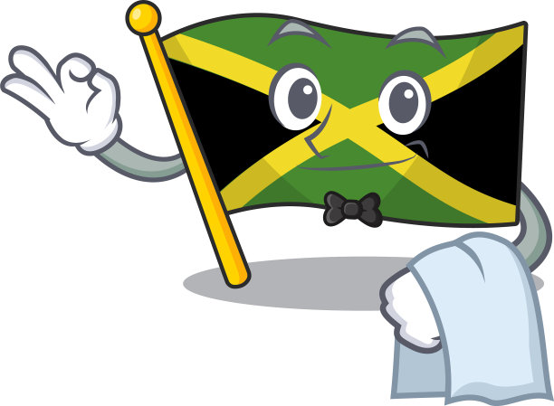 服务生在吉祥物上画了牙买加人的图案图片下载