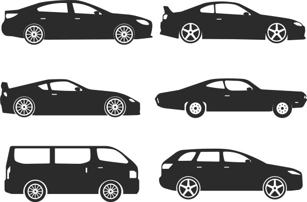 汽车矢量图标设置侧视图图片下载