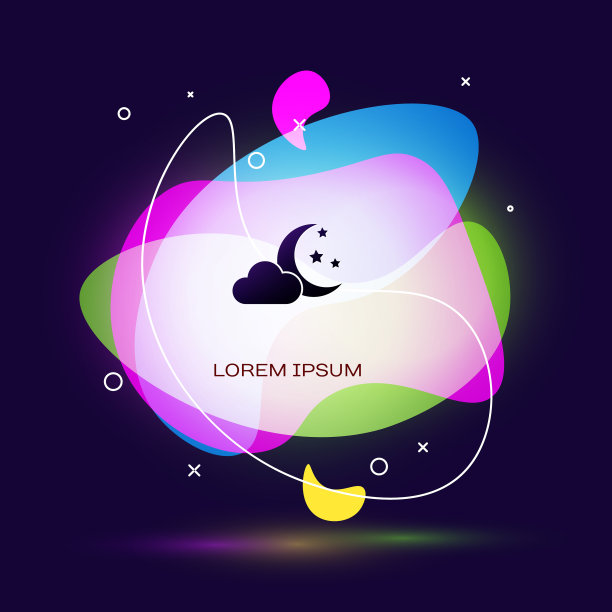 黑色的云与月亮和星星的图标孤立图片下载