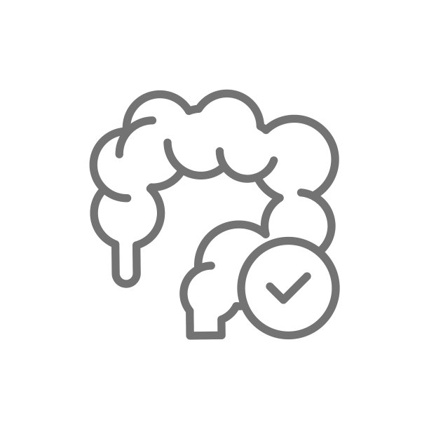 健康肠道结肠线图标孤立图片下载