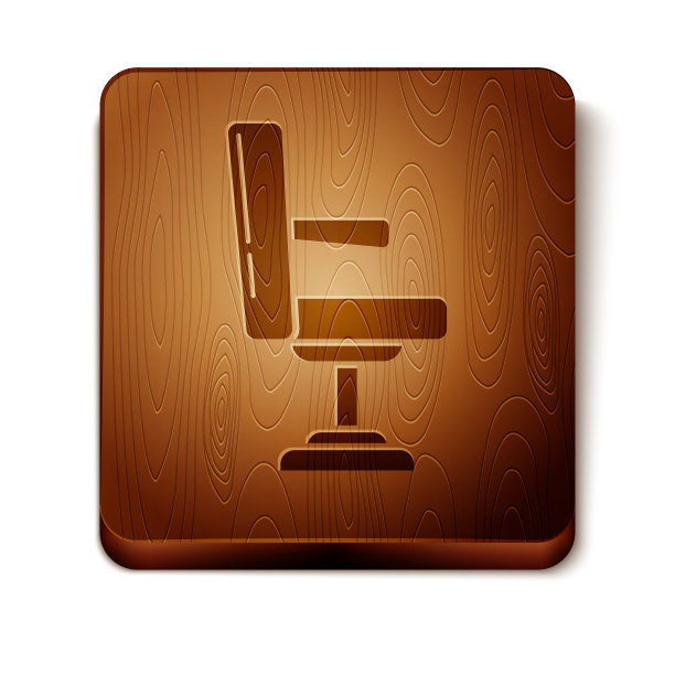 棕色理发店椅子图标孤立在白色图片下载