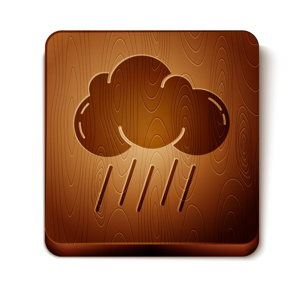 棕色云与雨的图标孤立在白色图片下载