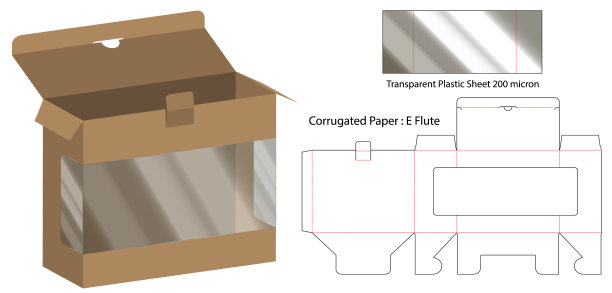 盒包装模切模板设计三维模型图片下载