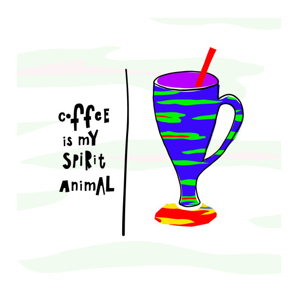 引用爱咖啡排版精神动物杯图片下载