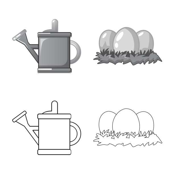 设计农场和农业标志套装图片下载