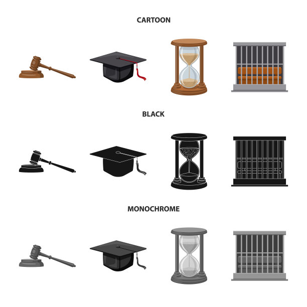 设计法律和律师符号设置法律图片下载