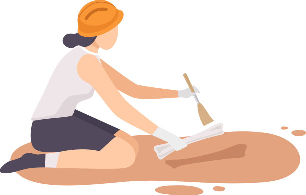 女考古学家坐在地上图片下载