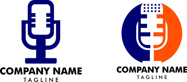 麦克风Logo图标播客Logo图标套装图片下载
