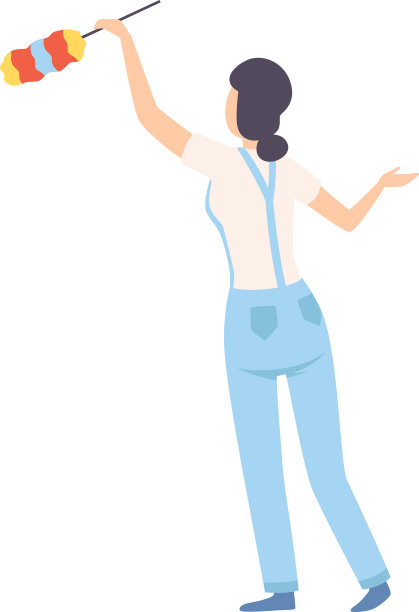 女性专业清洁工从抹布的角度来看图片下载