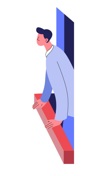 从公寓窗户往外看的男人侧面图片下载